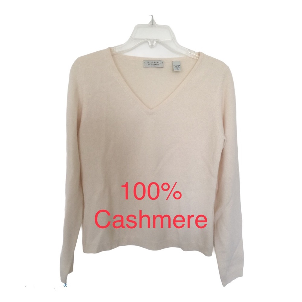 SOLD NWOT Lord and Taylor Cashmere V Neck Sweater SizeS
